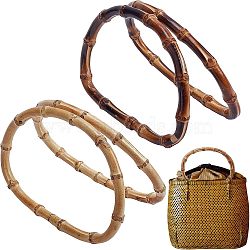 CHGCRAFT 4Pcs 2 Colors Bamboo Bag Handle, Bag Replacement Accessories, Mixed Color, 12.5x17x1.3cm, Inner Diameter: 10.4x14.7cm, 2pcs/color(FIND-CA0002-52B)