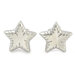 Non-Tarnish 304 Stainless Steel Stud Earrings for Women, Star, Stainless Steel Color, 14.5x15mm(EJEW-S227-36P)