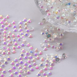 Glass Flat Back Rhinestone, Grade A, Back Plated, Faceted, Half Round, Crystal AB, 3~3.2mm, about 1440pcs/bag(RGLA-C002-SS12-100A)