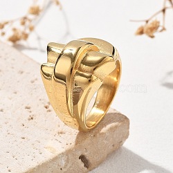 304 Stainless Steel Finger Rings, Ion Plating(IP), Golden, 18.5mm, Inner Diameter: 17mm(RJEW-Q012-15G)