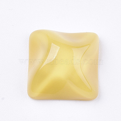 Resin Cabochons, Imitation Cat Eye, Waved Square, Gold, 12x12x7mm(RESI-S364-41A-05)