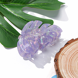 Cellulose Acetate Claw Hair Clips, Hair Accessories for Women & Girls, Leaf, Lavender, 91x60mm(PW-WG56506-05)