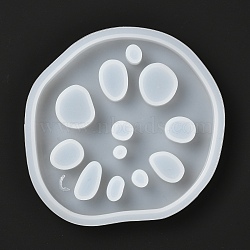 DIY Lotus Root Slices Cup Pad Silicone Molds, for UV Resin, Epoxy Resin Jewelry Making, White, 107x100x10mm(DIY-F065-16)