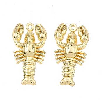 Alloy Pendants, Lobster Charms, Golden, 28x15.5x4mm, Hole: 1.4mm