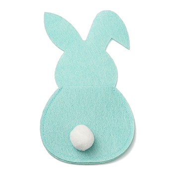 Easter Bunny Felt Cutlery Holder, Knife and Fork Covers, for Home Party Supplies, Light Cyan, 148x84.5x19.5mm