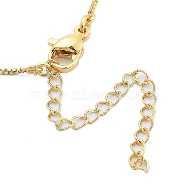 Colliers à chaîne en forme de boîte avec pendentif en forme de lettre en laiton et en plastique pour femmes(NJEW-U017-01G-15)-4