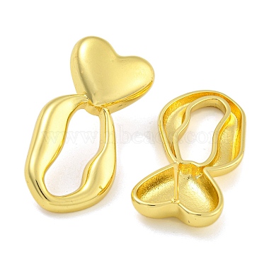 Rack Plating Heart Brass Stud Earrings(EJEW-I313-02G)-2