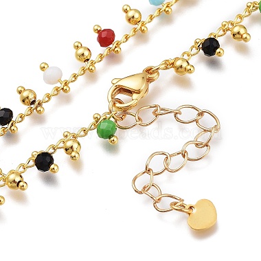 Brass Handmade Colorful Glass Beaded Necklaces(X-NJEW-JN03134)-3