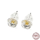 boucles d'oreilles en argent sterling bicolores 999(STER-P052-A05-S)-1