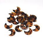 Cellulose Acetate(Resin) Pendants, Moon, Goldenrod, 29.5x24.5x2.5mm, Hole: 1.5mm(KY-S131D-A301)