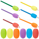 12Pcs 6 Colors EVA Pencil Grips for Kids, Grip Posture Correction Tool, Oval, Mixed Color, 41x24mm, Hole: 6mm, 2pcs/color(AJEW-GF0014-42)