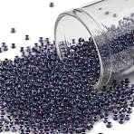 TOHO 11/0 Round Beads, Japanese Seed Beads, (181) Inside Color AB Crystal/Purple Lined, 11/0, 2.2mm, Hole: 0.8mm, about 1110pcs/10g(X-SEED-TR11-0181)
