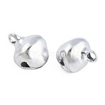 Aluminum Bell Pendants, Silver, 14x11.5x10mm, Hole: 2mm(ALUM-R002-07)