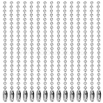 30Pcs 304 Stainless Steel Ball Chains, Tag Chains, Stainless Steel Color, 10.2cm, Ball: 2.8mm(STAS-BBC0006-70)