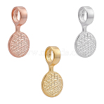 3Pcs 3 Colors 925 Sterling Silver Glue-on Flat Pad Bails, Mixed Color, 16x8mm, 1pc/color (STER-WR0001-09)