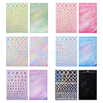6 Sheets 6 Colors Waterproof PVC Self Adhesive Stickers, Bubble, Mixed Color, 267x170x0.6mm, stickers: 10~28mm, 1 sheet/color(DIY-TA0013-95)