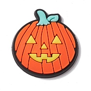 Halloween Theme PVC Cabochons, Pumpkin, Orange, 29.5x27.5x4mm(FIND-E017-09)