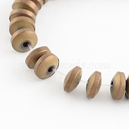 Electroplate Non-magnetic Synthetic Hematite Beads Strands, Heishi Beads, Flat Round/Disc, Copper Plated, 4x2mm, Hole: 1mm, about 198pcs/strand, 15.7 inch(G-R210-05)