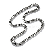 304 Stainless Steel Cuban Link Chain Necklaces, Stainless Steel Color, 24.33 inch(61.8cm)(NJEW-P288-20P)