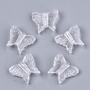 Transparent Acrylic Beads, Butterfly, Clear, 13.5x15x5mm, Hole: 1.6mm(X-MACR-T036-10)