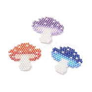 3Pcs 3 Colors Handmade Japanese Seed Beads, Loom Pattern, Mushroom, Mixed Color, 23x25~26x2mm, 1pc/color(PALLOY-MZ00044)