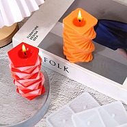 DIY Rotating Scented Candle Making Silicone Molds, Square, White, 8.7x17x0.7cm, Hole: 4mm, Inner Diameter: 40x40mm(DIY-E044-38)