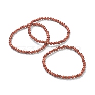 Synthetic Goldstone Beaded Stretch Bracelets, Round, Beads: 4~5mm, Inner Diameter: 2-1/4 inch(5.65cm)(BJEW-D446-A-15)