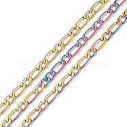 Ion Plating(IP) Rainbow Color 304 Stainless Steel Mother-Son Chains, Unwelded, Decorative Chain, Rainbow Color,  4.5x11x1.2mm, 4.9x6x1.2mm(CHS-K001-84M)