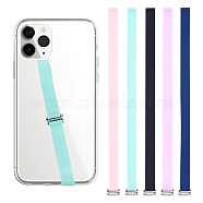 5Pcs 5 Colors Wristlet Strap Hand Lanyard, Silicone Elastic Moblie Straps, with 304 Stainless Steel Buckle, Mixed Color, 233x12x0.9mm, 1pc/color(AJEW-OC0003-12)