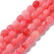 Synthetic Coral Beads Strands, Dyed, Flower, Cerise, 10~11x8~8.5x8~8.5mm, Hole: 0.8mm, about 35pcs/strand, 14.29''~14.57''(36.3~37cm)(G-Q1007-01B-01)
