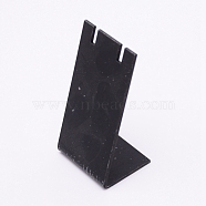 Acrylic Earring Display Frame, L-shaped, Black, 1-3/8x1-3/4x3-3/8 inch(3.5x4.5x8.7cm)(EDIS-WH0006-09A)