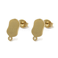 Ion Plating(IP) 304 Stainless Steel Stud Earring Findings, Golden, 12.5x6.5mm, Hole: 1.2mm, Pin: 0.7x11mm(STAS-I206-59G)