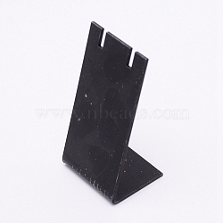 Acrylic Earring Display Frame, L-shaped, Black, 1-3/8x1-3/4x3-3/8 inch(3.5x4.5x8.7cm)(EDIS-WH0006-09A)