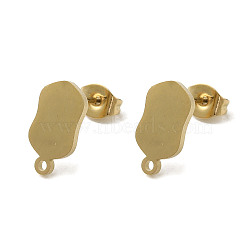 Ion Plating(IP) 304 Stainless Steel Stud Earring Findings, Golden, 12.5x6.5mm, Hole: 1.2mm, Pin: 0.7x11mm(STAS-I206-59G)