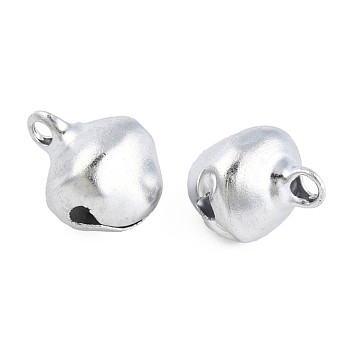Aluminum Bell Pendants, Silver, 14x11.5x10mm, Hole: 2mm