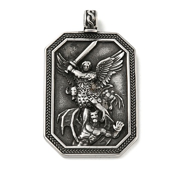 316 Surgical Stainless Steel Pendants, Antique Silver, Angel & Fairy, 51x31x7mm, Hole: 4.5mm,