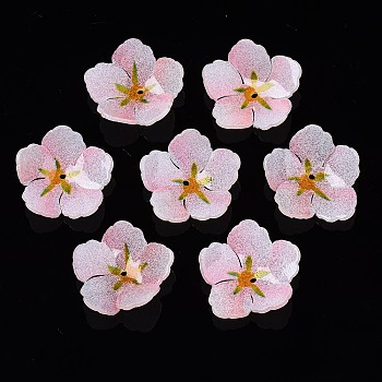 Plastic Beads, Flower, Pink, 20x21x5mm, Hole: 1.2mm