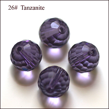 Imitation Austrian Crystal Beads, Grade AAA, Faceted(128 Facets), Round, Blue Violet, 10mm, Hole: 0.9~1mm