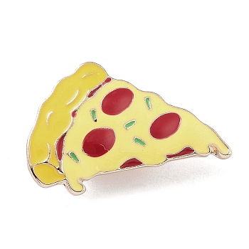 Zinc Alloy Brooches, Enamel Pins, for Backpack Clothes, Pizza, 19.5x28x2mm