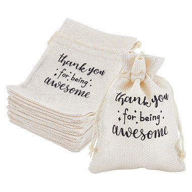30Pcs Linen Cloth Gift Drawstring Bags(ABAG-GO0001-06)-1