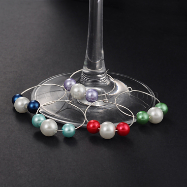 Mixed Color Glass Wine Glass Charms