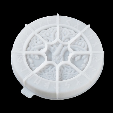 Flat Round with Tree of Life & Runes DIY Wall Decoration Silicone Molds(SIL-F007-04)-4