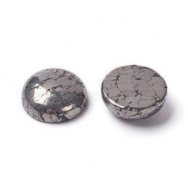 Half Round Natural Pyrite Cabochons(G-I125-09-10x4mm)-3