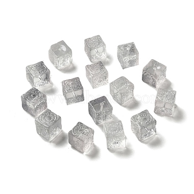 Light Grey Square Glass Beads