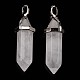 Natural Quartz Crystal Double Terminated Pointed Pendants(G-F295-04G)-4