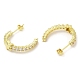 Clear Cubic Zirconia Arch with Star Stud Earrings(EJEW-K249-02G)-2