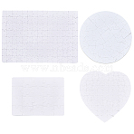 4Pcs 4 Styles Paper Heat Transfer Blank Puzzle for Adult Chrildren, White, Mixed Shapes, 146~202x192~296x2mm, 1pc/style(DIY-SP0004-27)