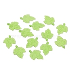 Frosted Acrylic Pendants, Leaf, Green Yellow, 35.5x25.5x3mm, Hole: 1.5mm(FACR-G006-01C)