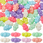 60Pcs Opaque Acrylic Beads, Cloud, Mixed Color, 25x17x13mm, Hole: 1.6mm(MACR-SC0001-90)