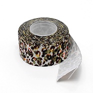 Polyester Ribbon, Leopard Print Theme Pattern, for Gift Wrapping, Floral Bows Crafts Decoration, Colorful, 1-1/2 inch(38mm), about 10yards/roll(OCOR-TAC0009-22B-08)